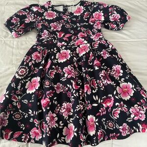 Janie and Jack Pink and Black Floral Dress